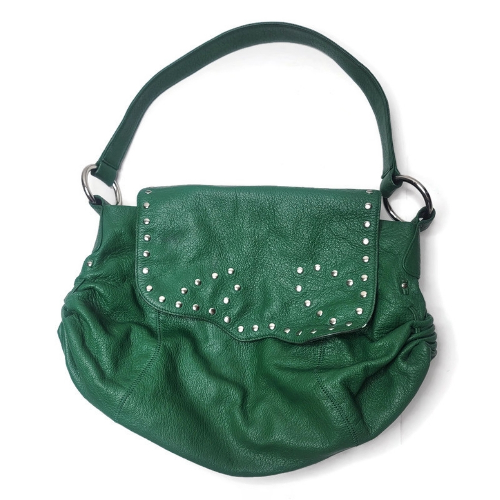 Chi by falchi green lambskin leather studded handbag very soft soft pretty